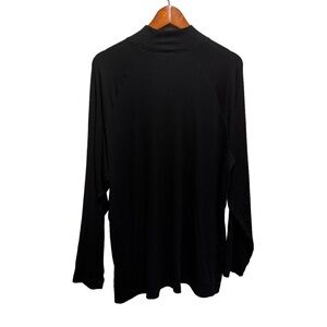 Buttercream Clothing Mock-Neck Long-Sleeved Ribbed Black Top Size 4x